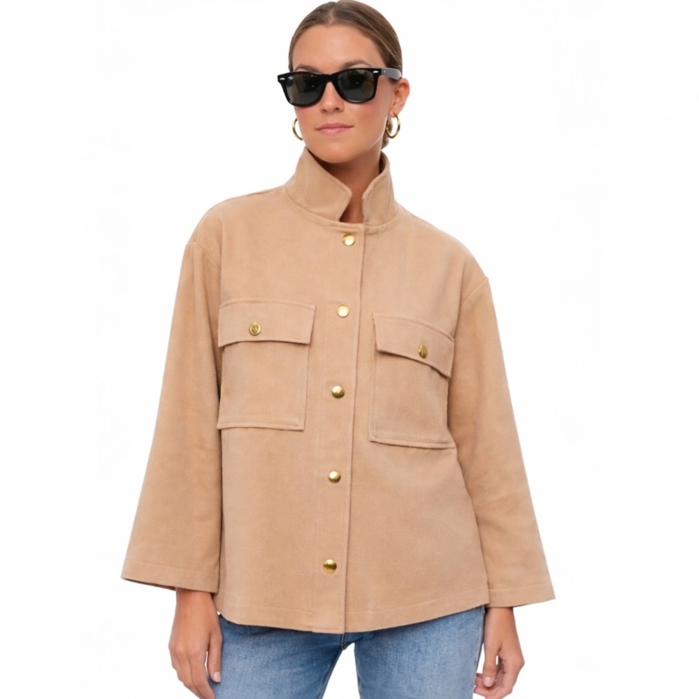 Tuckernuck Marant Camel Shirt Jacket A-Line Shacket quiet Luxury M